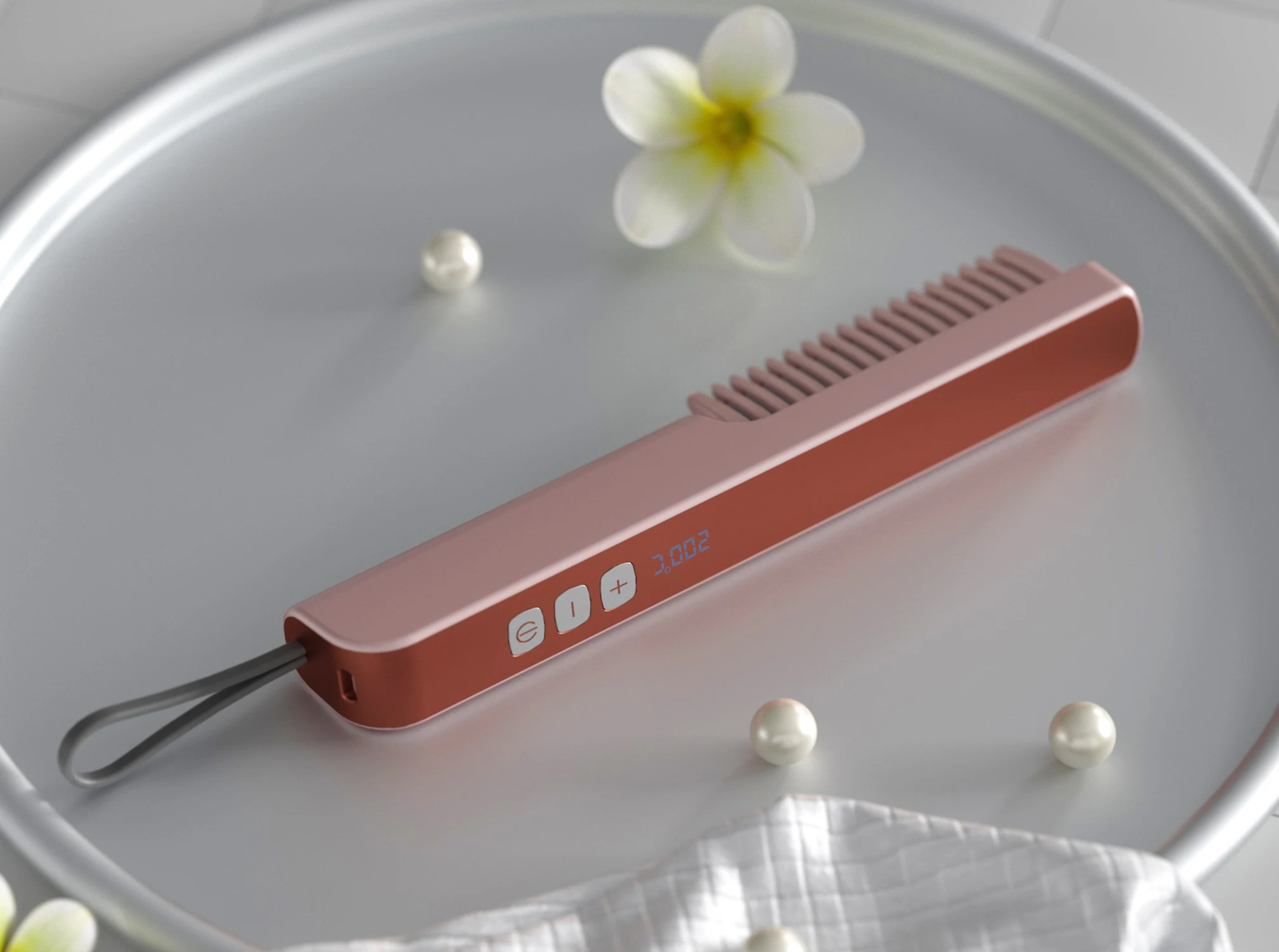 Rechargeable USB portable hair straightening brush Anti-Scald Hair Straightener Comb for Frizz-Free Silky Hair