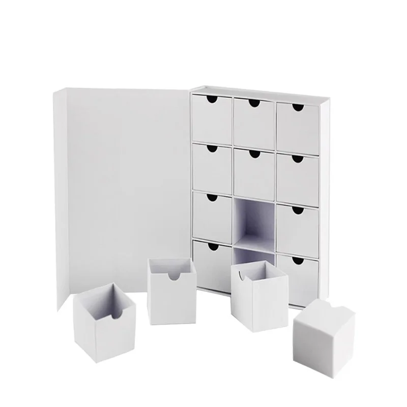 Wholesale Custom Advent Calendar Countdown Box Empty Paper Advent Calendar Packaging Gift Box