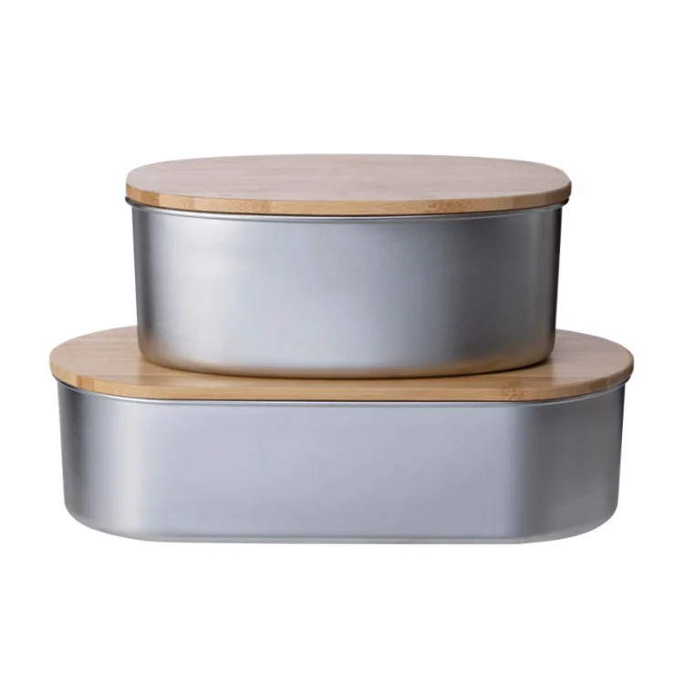 Japanese Bento Box stainless steel lunch box with bamboo lid