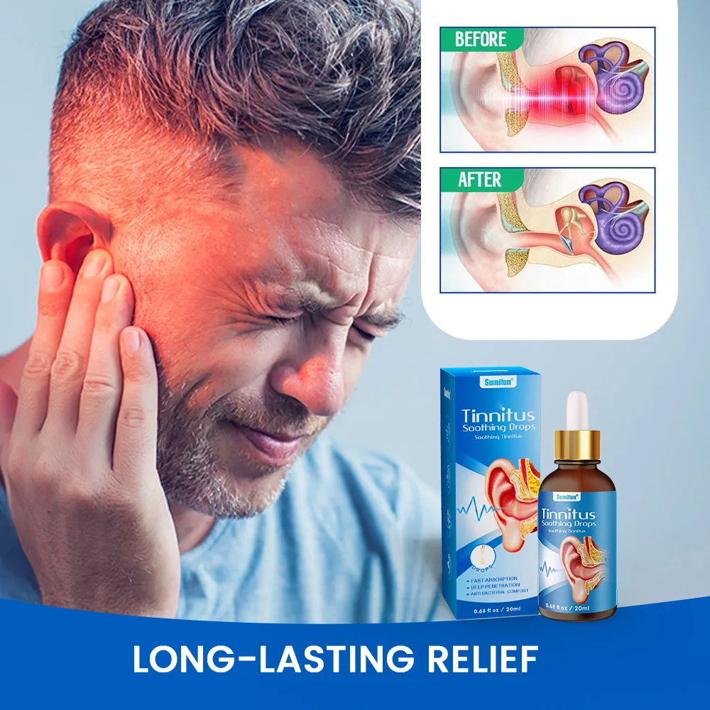 20ml Ear Tinnitus Ringing help Relieving Ear Drops Deafness Ear Swelling Discharge Otitis Media Fluid For Health Care