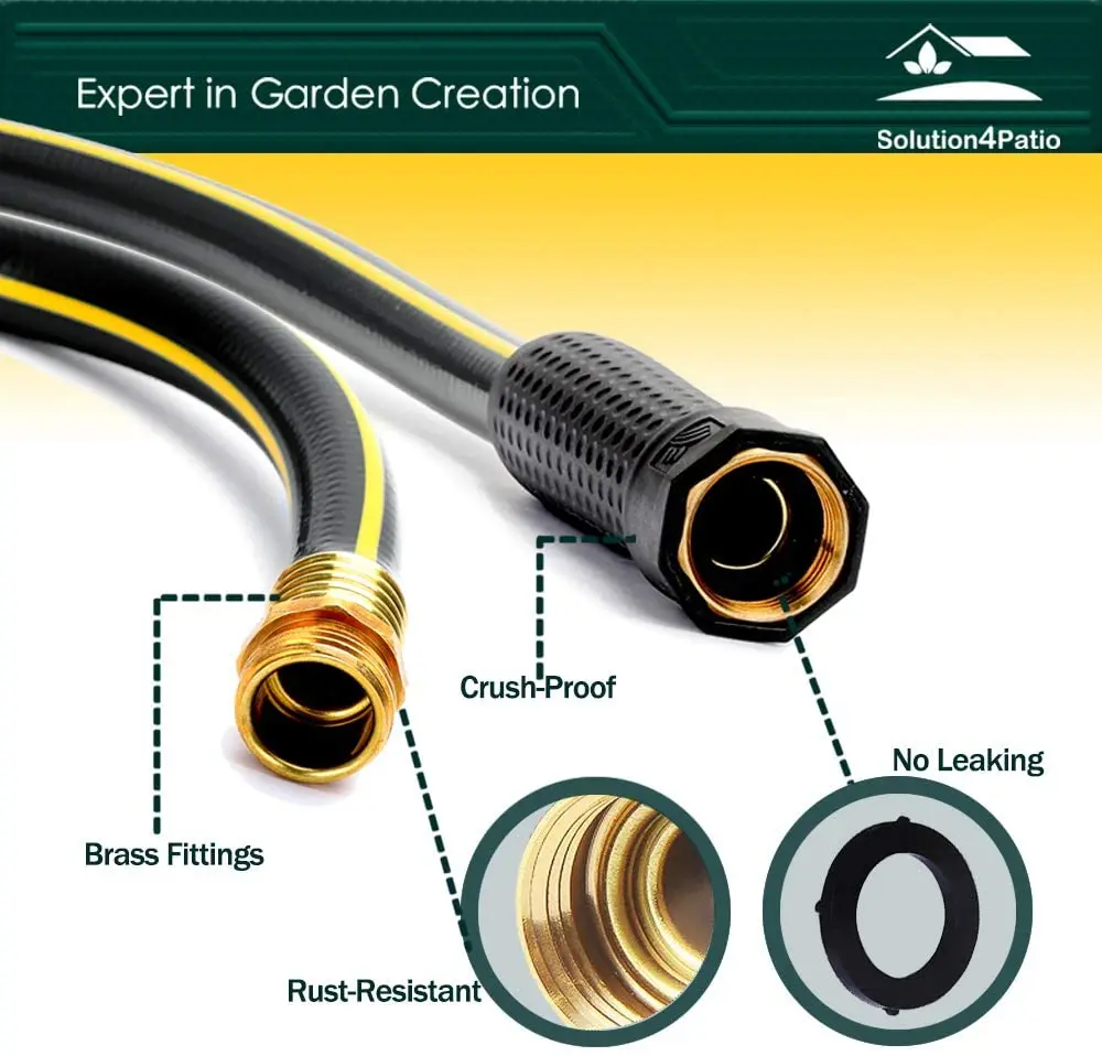 5 Star 3/4 inch 25ft Hot Sale High Pressure anti UV Soft No Kink Black Green PVC Car Washing Heavy Duty Garden Water Hoses
