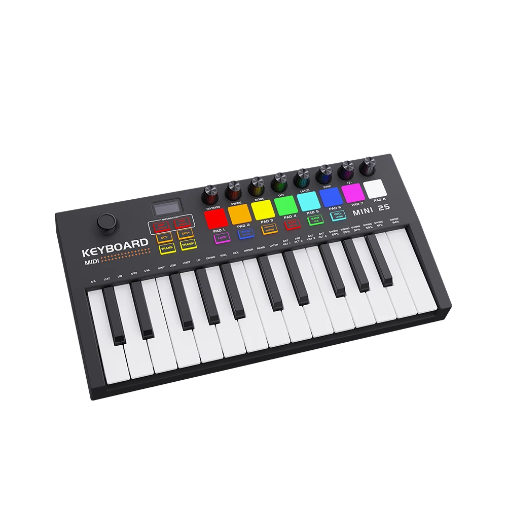 Гуаньдун Konix новый продукт 25 ключ USB клавиатура и Drum MIDI контроллер