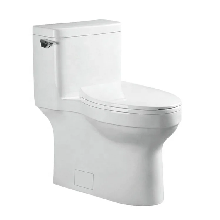 WL595 CUPC Modern Luxury One Piece White Ceramic Sanitary Ware Floor Mounted Toilets with Single Flush Elongated Bowl Shape