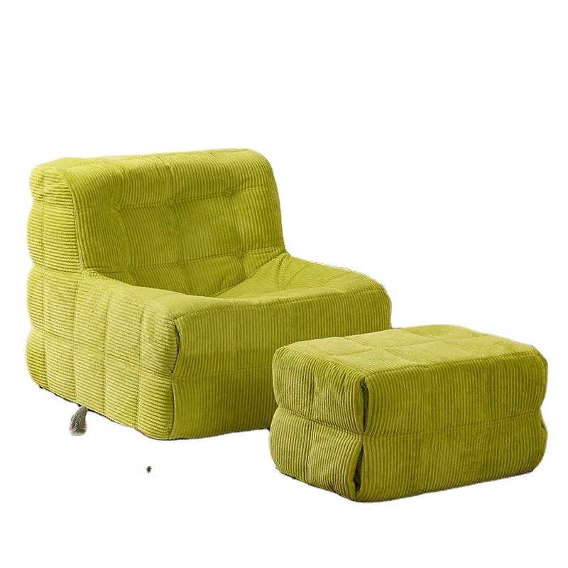 Light luxury style leather modern design cube ottoman bean bag sofa