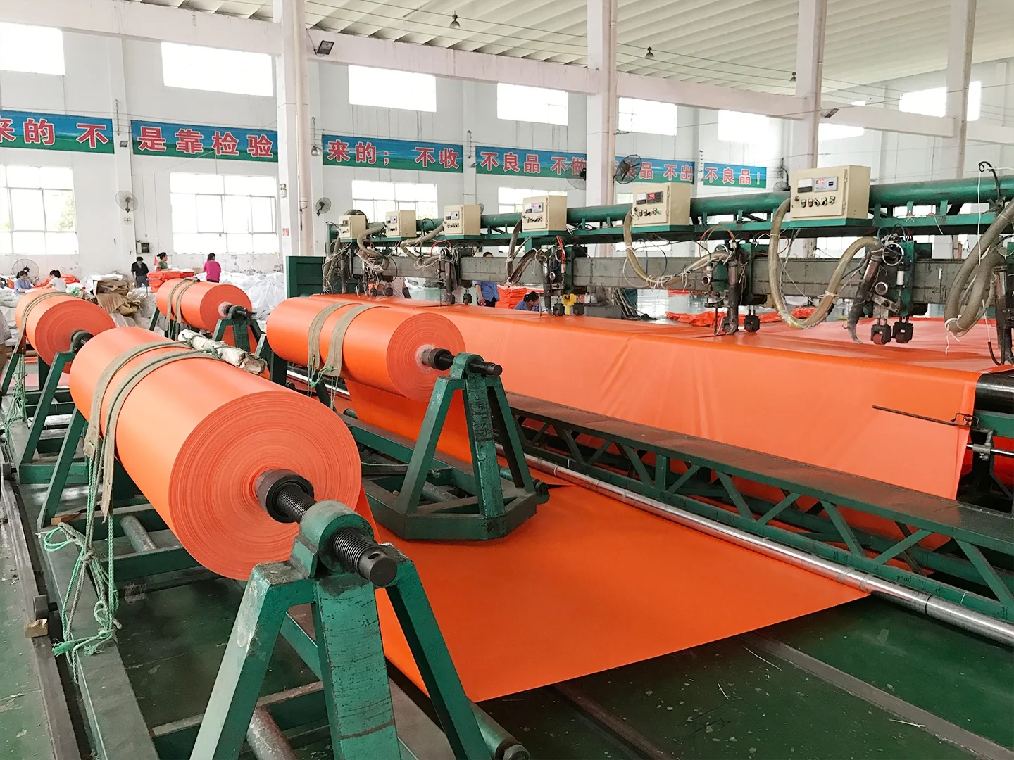 Fire-retardant  Orange pvc laminated  tarpaulin canvas manufacturer