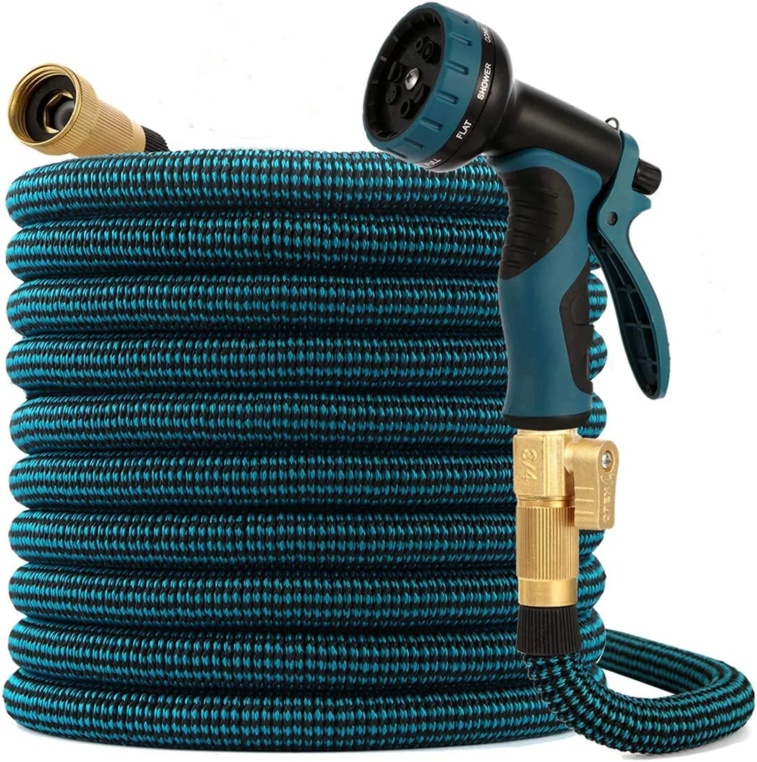 Retractable Garden Hose No Kink Flexible Water Hose Collapsible Hose with Functional Nozzle
