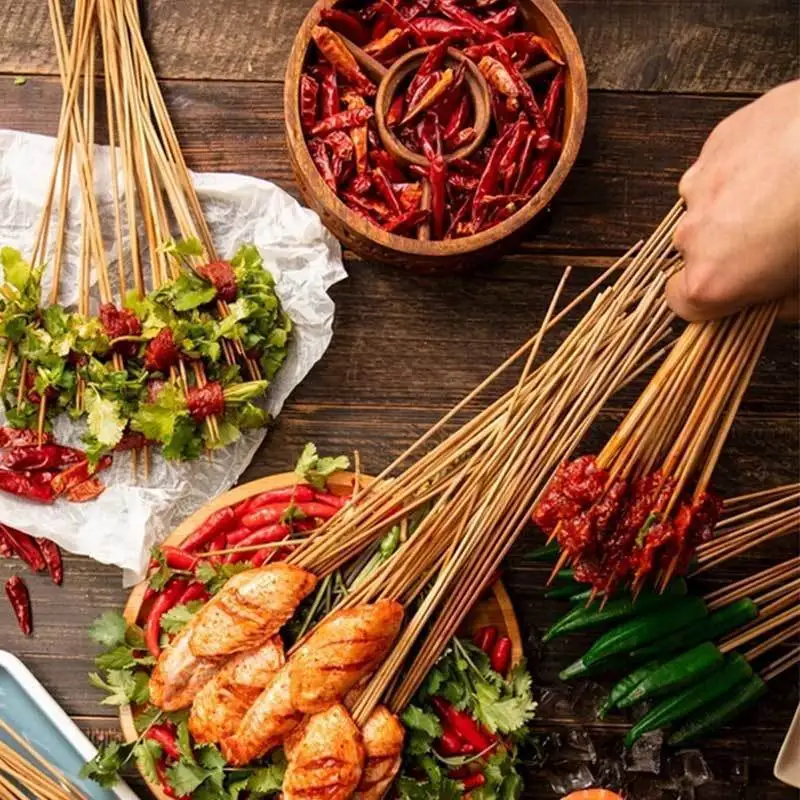 Disposable barbecue kebab sticks export standard bamboo skewers