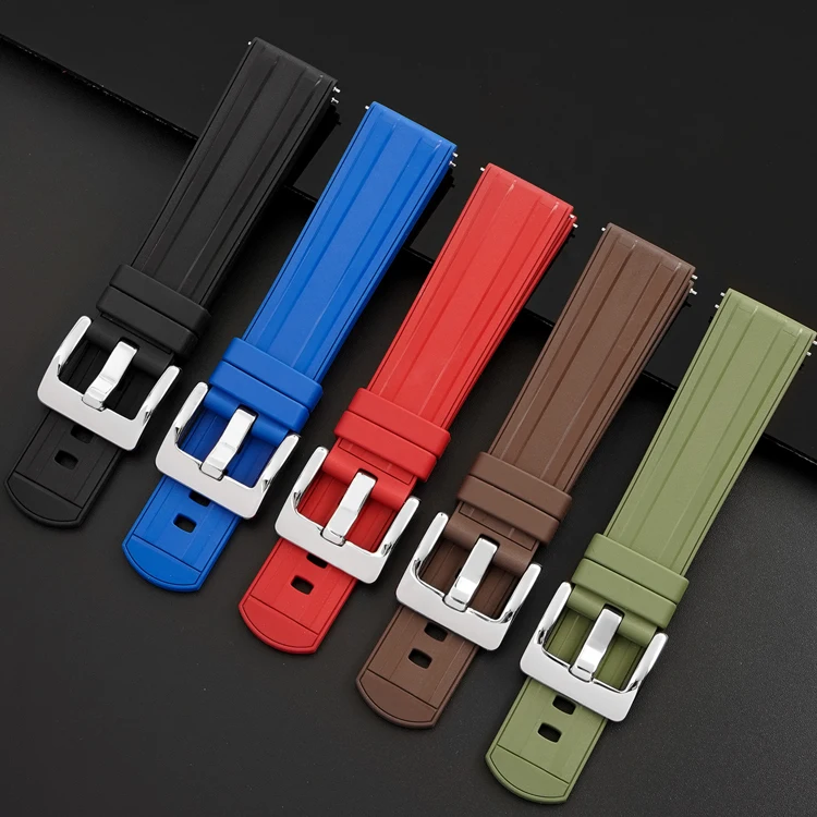 LAIHE Adjustable Custom Soft Waterproof Quick Release Replacement FKM Rubber Watchbands 22mm Smart Watch Straps Bands for Garmin