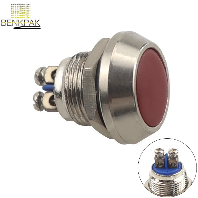 12mm anti-vandal metal momentary pushbutton switch metal switch 1NO