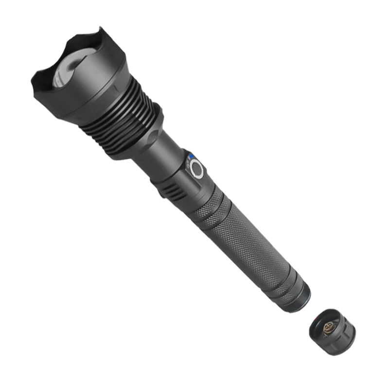 Long Range Self Defense Outdoor Emergency Portable Zoom Super Bright Tools LED Rechargeable Flashlight