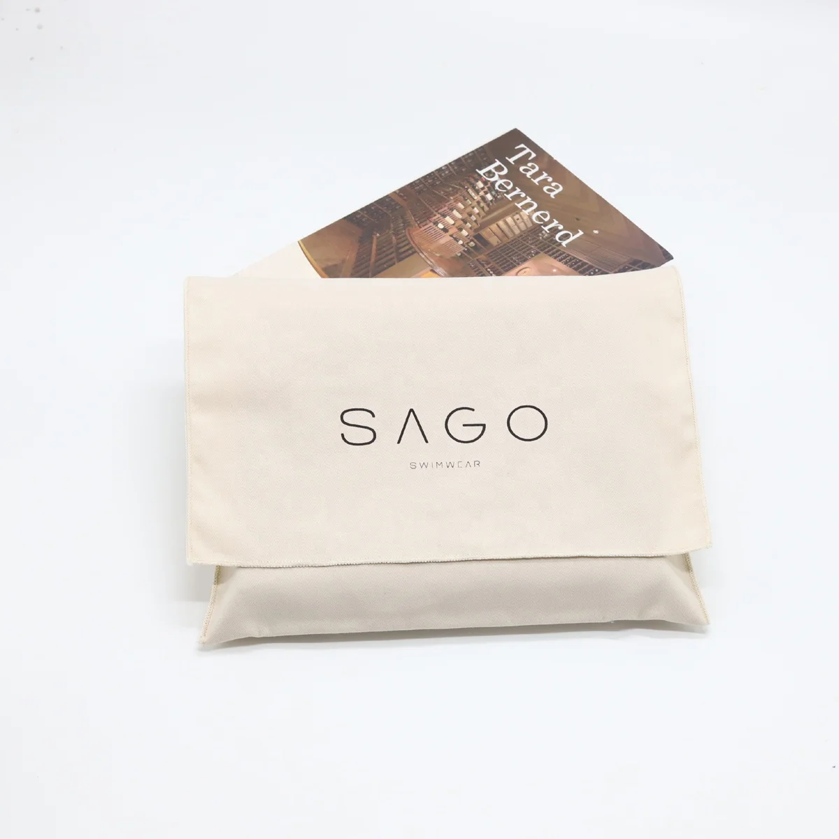 High Quality Natural Twill Cotton Envelope Swimwear Clothing Packaging Bag Envelope Cotton Dust Shoe Pouch