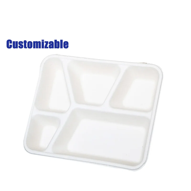 Wholesale Custom Dry Pressing Molded Pulp Take Away Food Container Portable Holder Box For Fruits