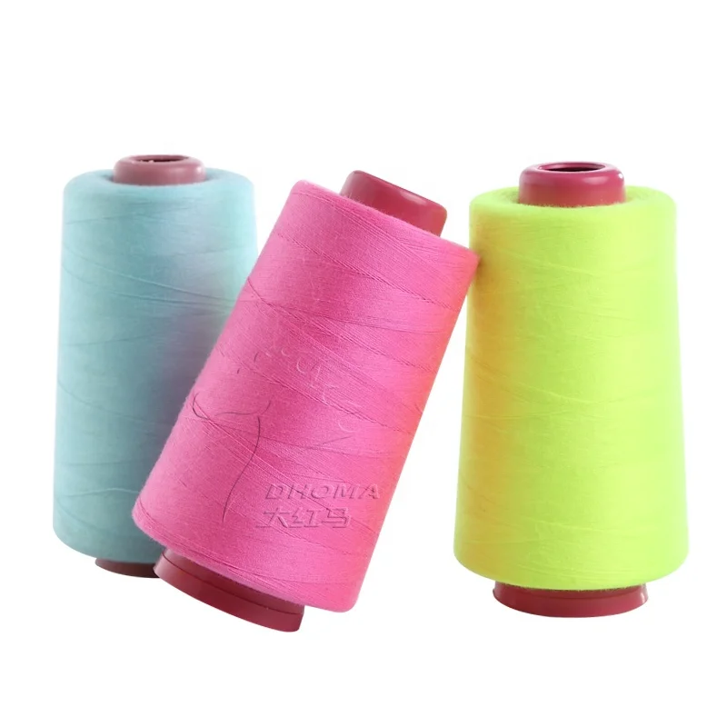 Eco-Friendly sewing threads 40/3 5000Y colorful 100% polyester sewing thread dyed no knots cheap sewing thread