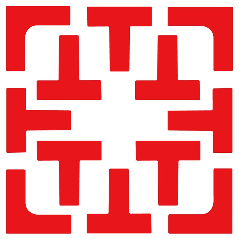 Sports Anti-Slip T and L Shaped Court Lines Marker Kit Pickleball Court Markers for Tennis Badminton Basketball Soccer