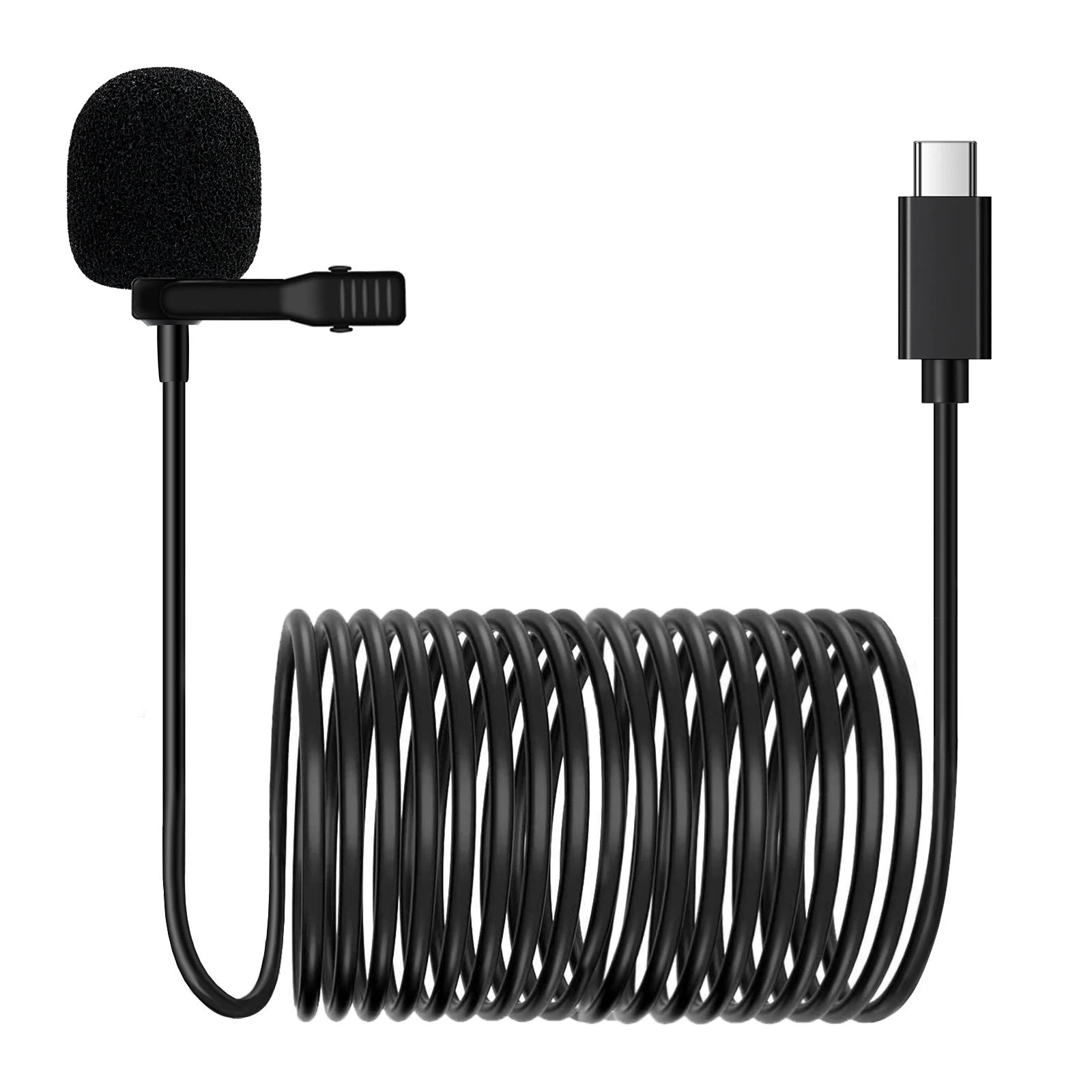 LituFoto VV10-Type C (1.5M Line)  Lapel Microphone Recording Microphone for DSLR Camera, Video Conference, Noise Cancelling Mic