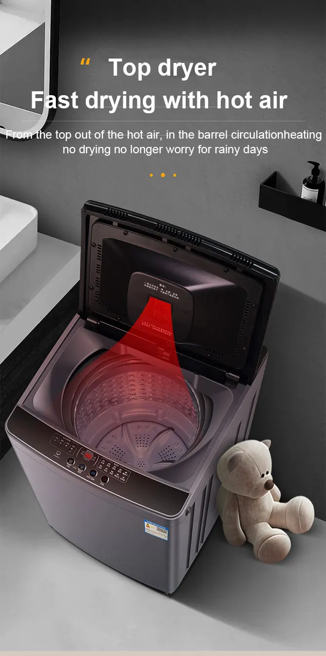 16KG automatic mini washer-dryer intelligent pulley dormitory hotel rental new, English, German operation of stainless steel