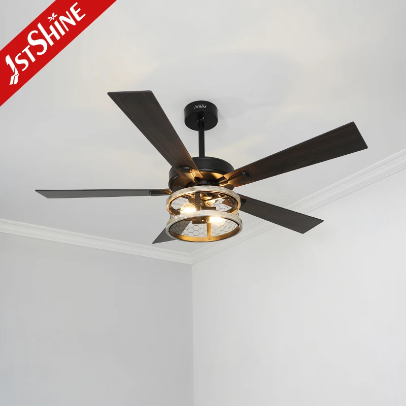 1stshine ceiling fan industrial style matte black 3 speeds remote control ceiling fan with light