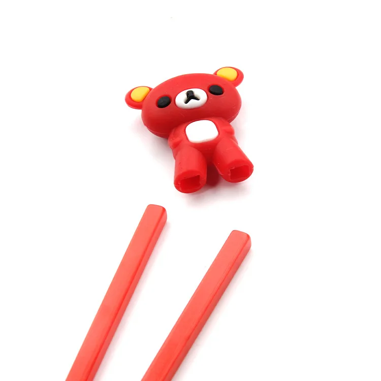 Eco friendly Silicone Kids Learning Cartoon Reusable Travel Children Baby Kids Chopsticks Training Set for Kid