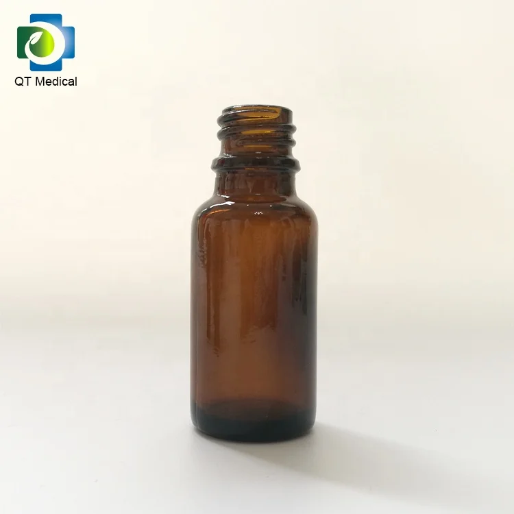 Amber  glass bottle for Essential Oil perfume oil bottle with black round screw tamper evident cap