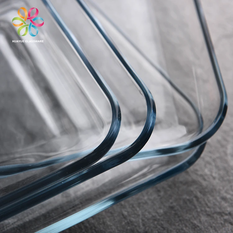 Large Size Rectangle Glass Baking Pan Square plate glass set