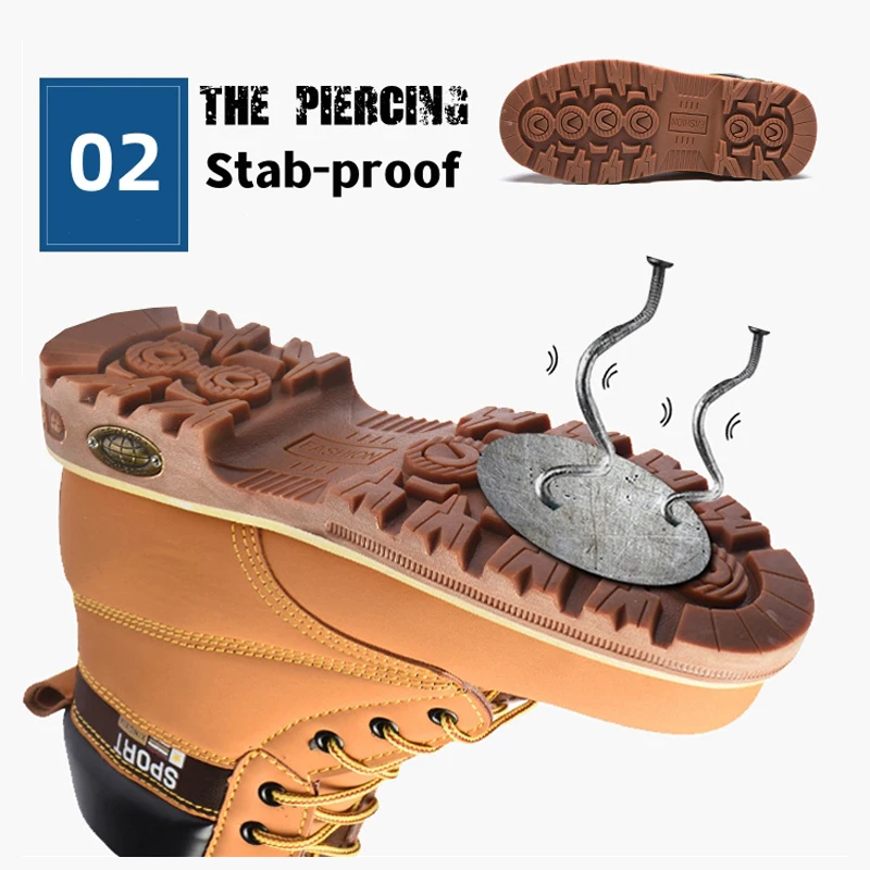 Oil Resistant Acid Alkali Resistant Steel Toe Safety Boots Rubber Bottom Industrial Protective Heavy Duty Work Shoes For Man