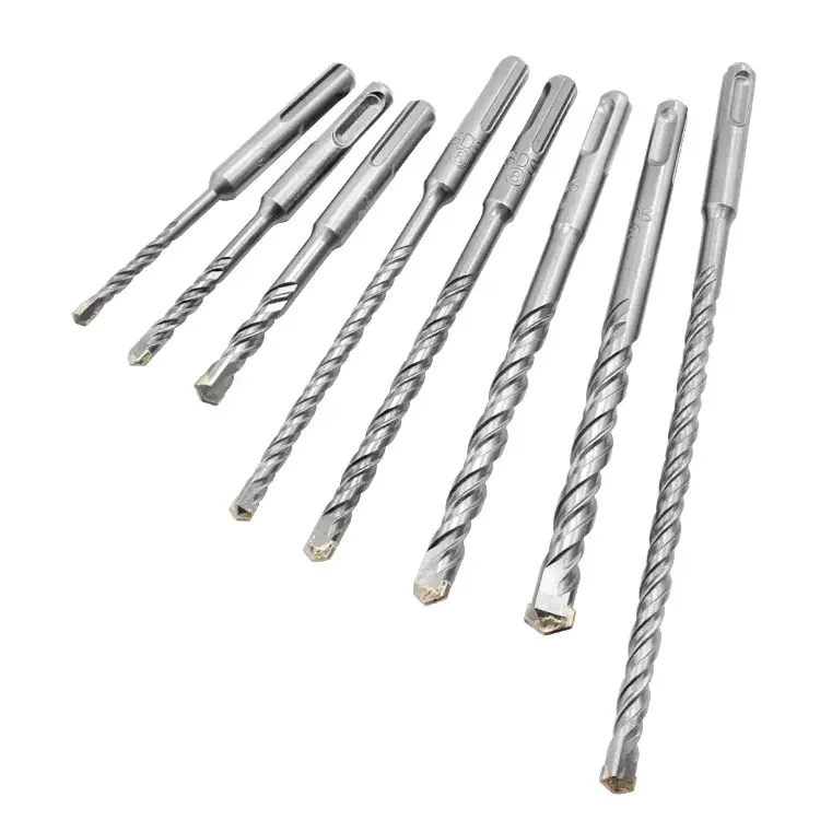 17 PCS Single Tip Drill Bit Set Electric Hammer Drill Bit Set with SDS Plus round Handle for Well Drilling & Chisel Set