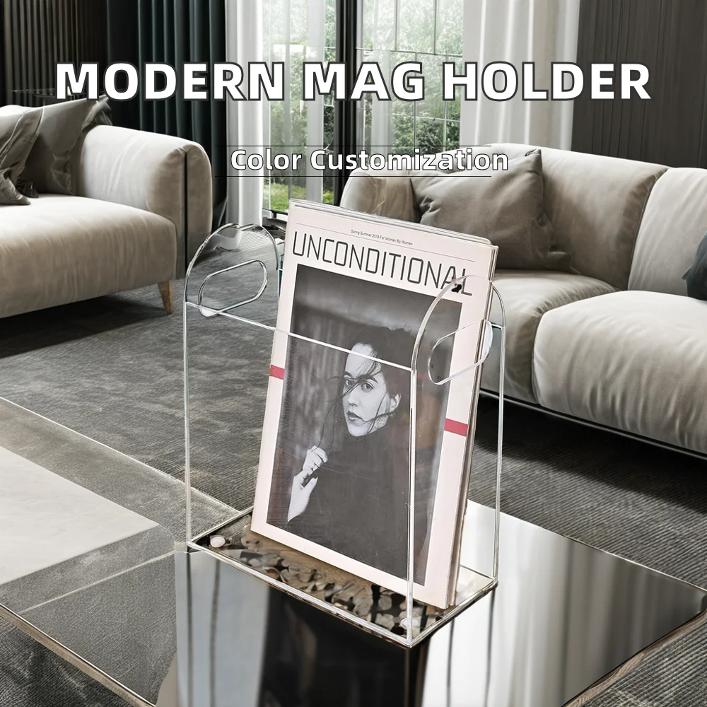 Jihong Wholesale Modern Acrylic Magazine Rack and Book Storage Rack Home Multi functional Desktop Storage Rack