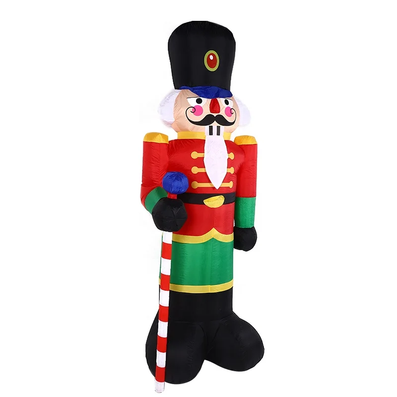 Wholesale Outdoor 8FT Inflatable Nutcracker Christmas Yard Decorations Xmas Inflatable Soldier with LED Light