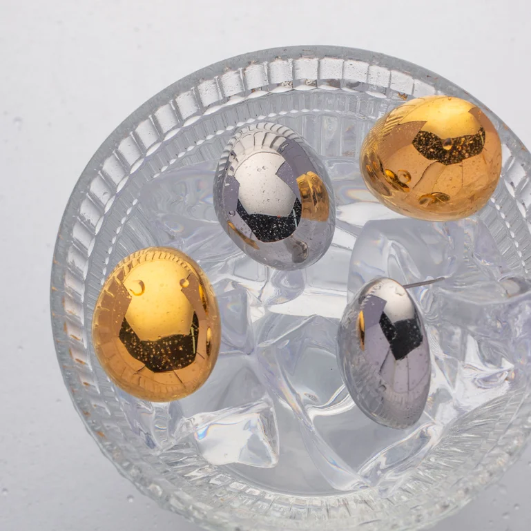 Zhilin 361L Stainless Steel 18k Gold Plated Exaggerated Big Round Ball Beads Stud Earrings Statement Women Waterproof Jewelry