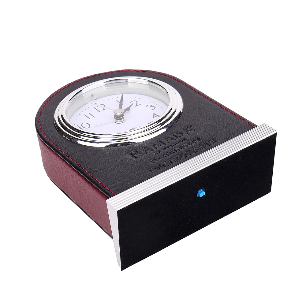 Pu Leather Grandfather Table Desktop Floor Standing Desk Stand Clock