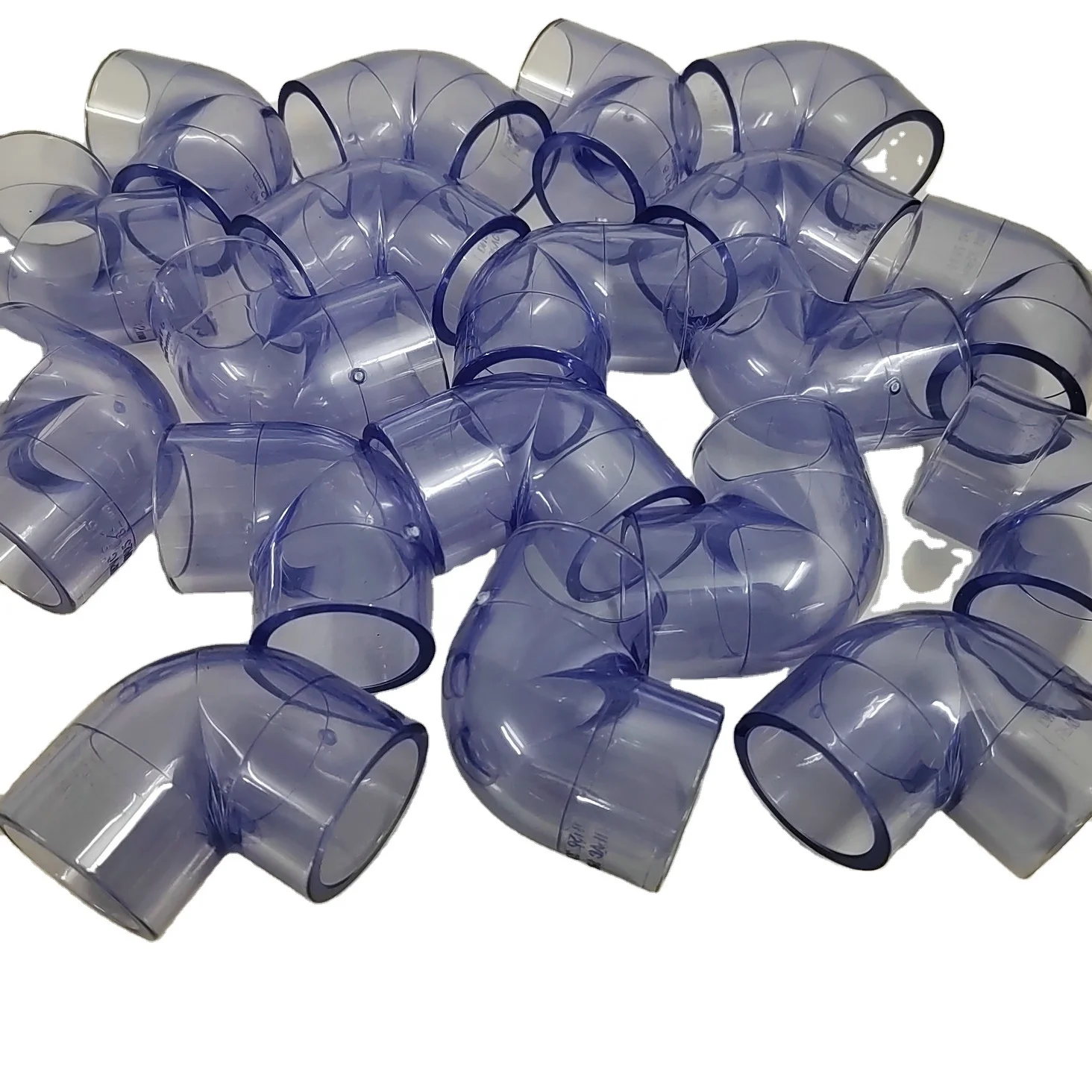 Transparent UPVC elbow de20-de225 for aquarium viewing