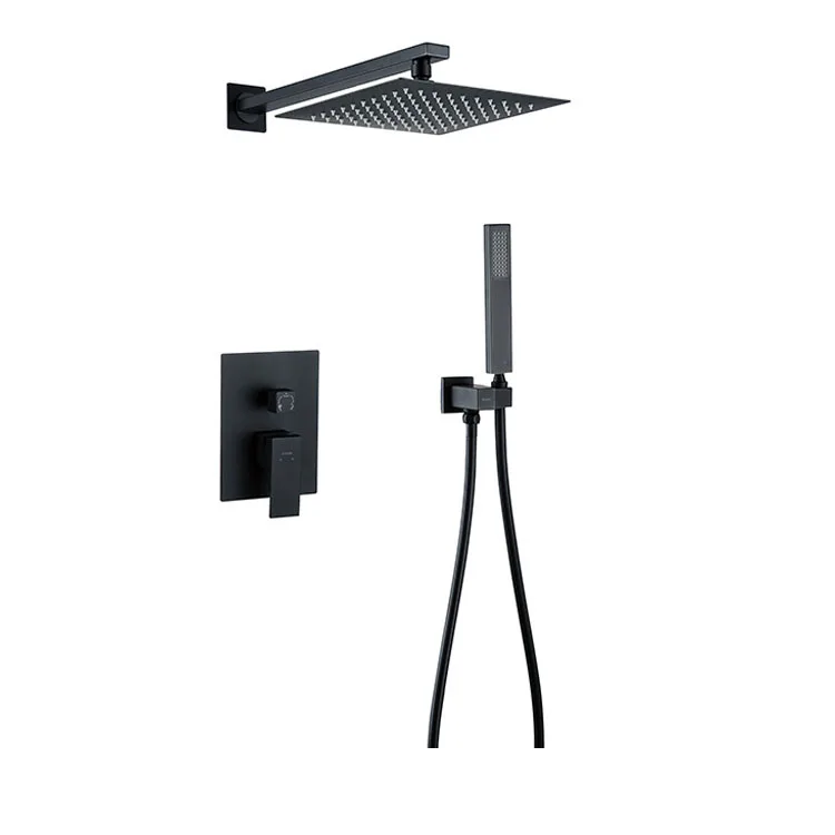 New Design Multifunctional Black  bathroom Portable Shower Set Wall Mounted Rain Shower