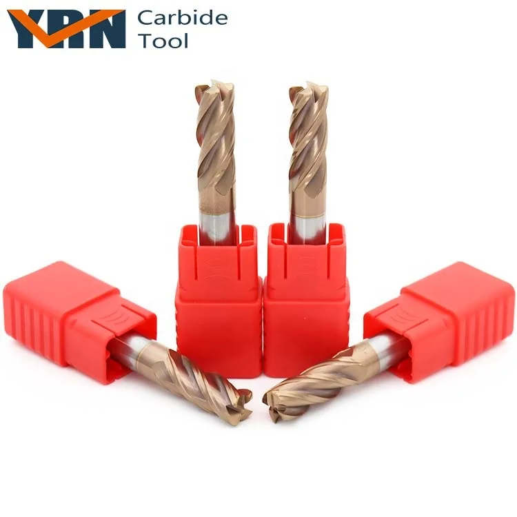 YRN 4F-D4x50mm Tungsten Carbide End Mill High Quality HRC55 Corner Radius Milling Cutter
