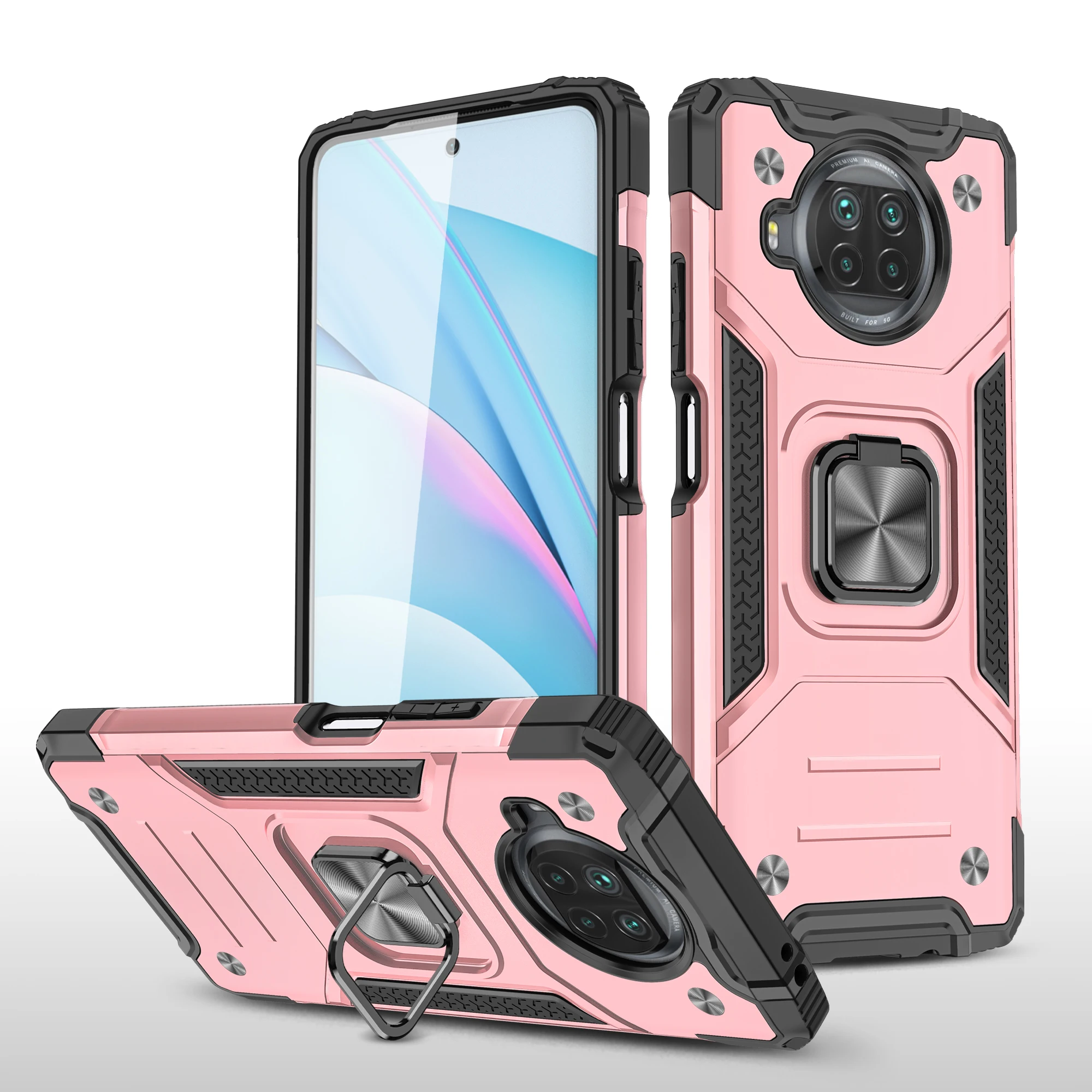 High Quality Shockproof Magnetic Car Holder 360 PC Armor Phone Cases For Xiaomi 10T Pro Lite 10S Note 10 Lite 11 Ultra