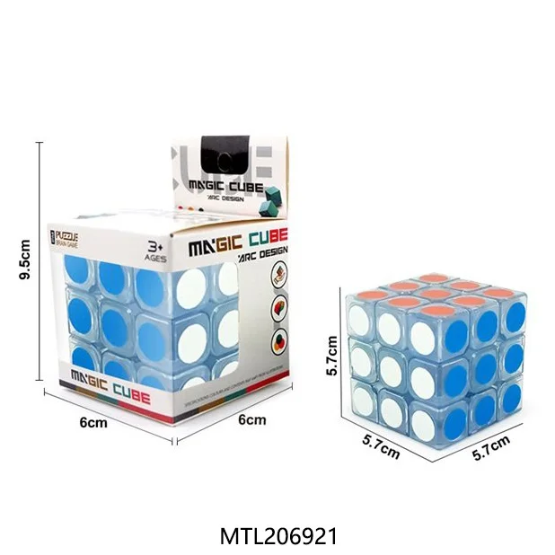 High Quality Speed Smooth Durable 3D Puzzle Cube Toys Transparent 5.7cm 3x3 Magic Cube