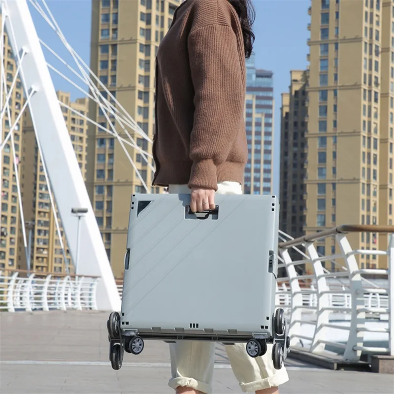 Large Capacity Laundry Grocery Climb Stairs Folding Shopping Cart With Swivel Wheels