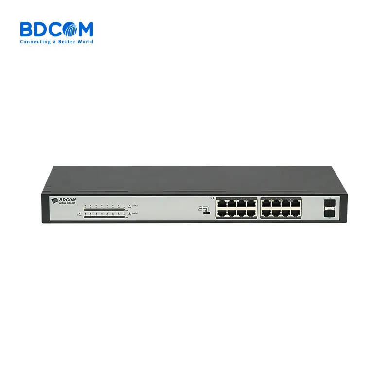 BDCOM S1518-16P 16-портовый гигабитный коммутатор PoE 2-Порт Gigabit