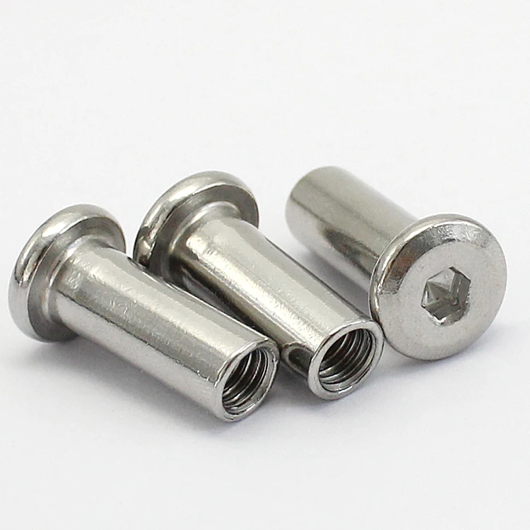 
M6*12*8 Hex socket flat head female sleeve nuts for Furniture Fixings 