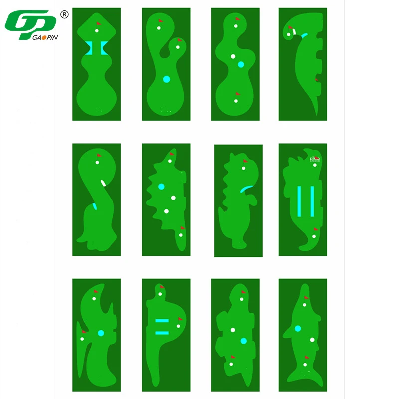 Factory Custom Professional Large Golf Practice Mat Golf Putting Green Mini Golf Course Practice Putting Mat for Indoor Use