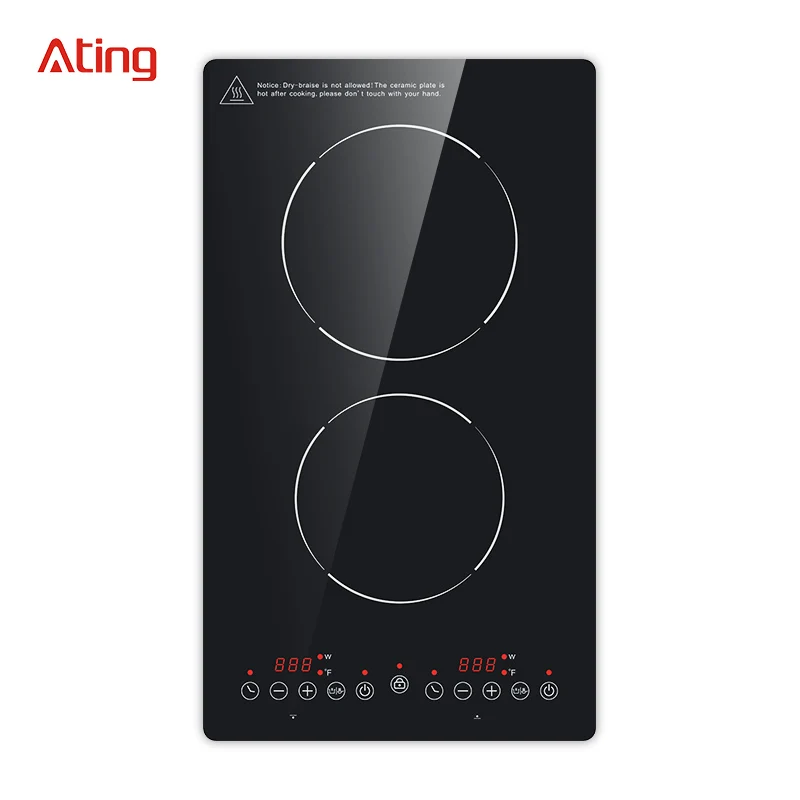 US type kitchen appliance 110V 1800W built-in design double induction cooktop induct hobs