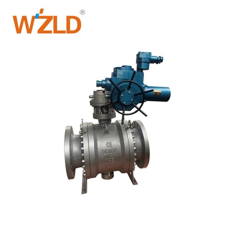 
WZLD China ball valve manufacturer Electric Operated Trunnion Mounted Ball Valve Pn64 api 6d 