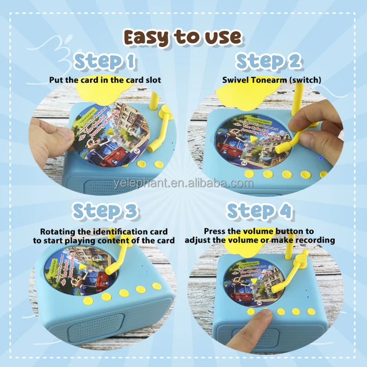 Toddler Phonograph Story Music Player Learning Gift Audio Speaking Phonics Read Flash Cards For Kids Educational