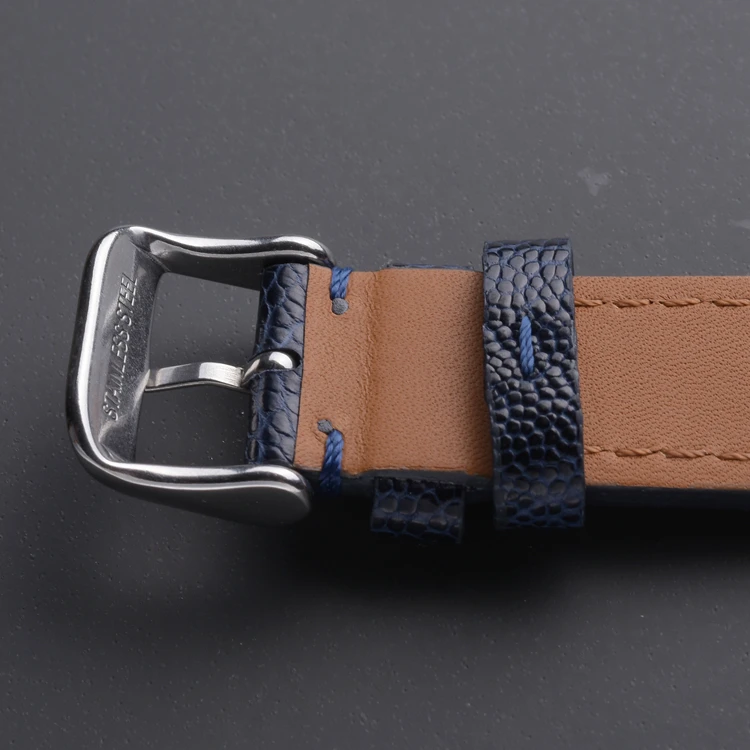 LAIHE Montre Bracelet en Cuir Luxury Wrist Band Watch Band Fashion Men Custom Genuine Ostrich Leather Watch Strap