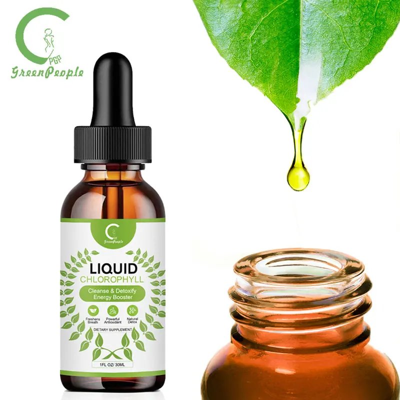 Фабричный изготовленный на заказ 50 мл жидкий хлорофилл капли жидкий экстракт хлорофилла Детокс органические помогает с плохим дыханием
