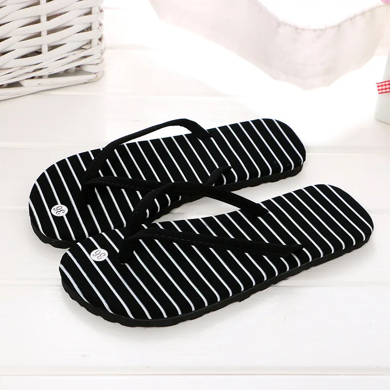 Summer Shoes Slides Slippers For Women Striped Dot Flat Flip Flops Outdoor Non-slip Beach Sandals Causal Shoes Cheap Wholesale