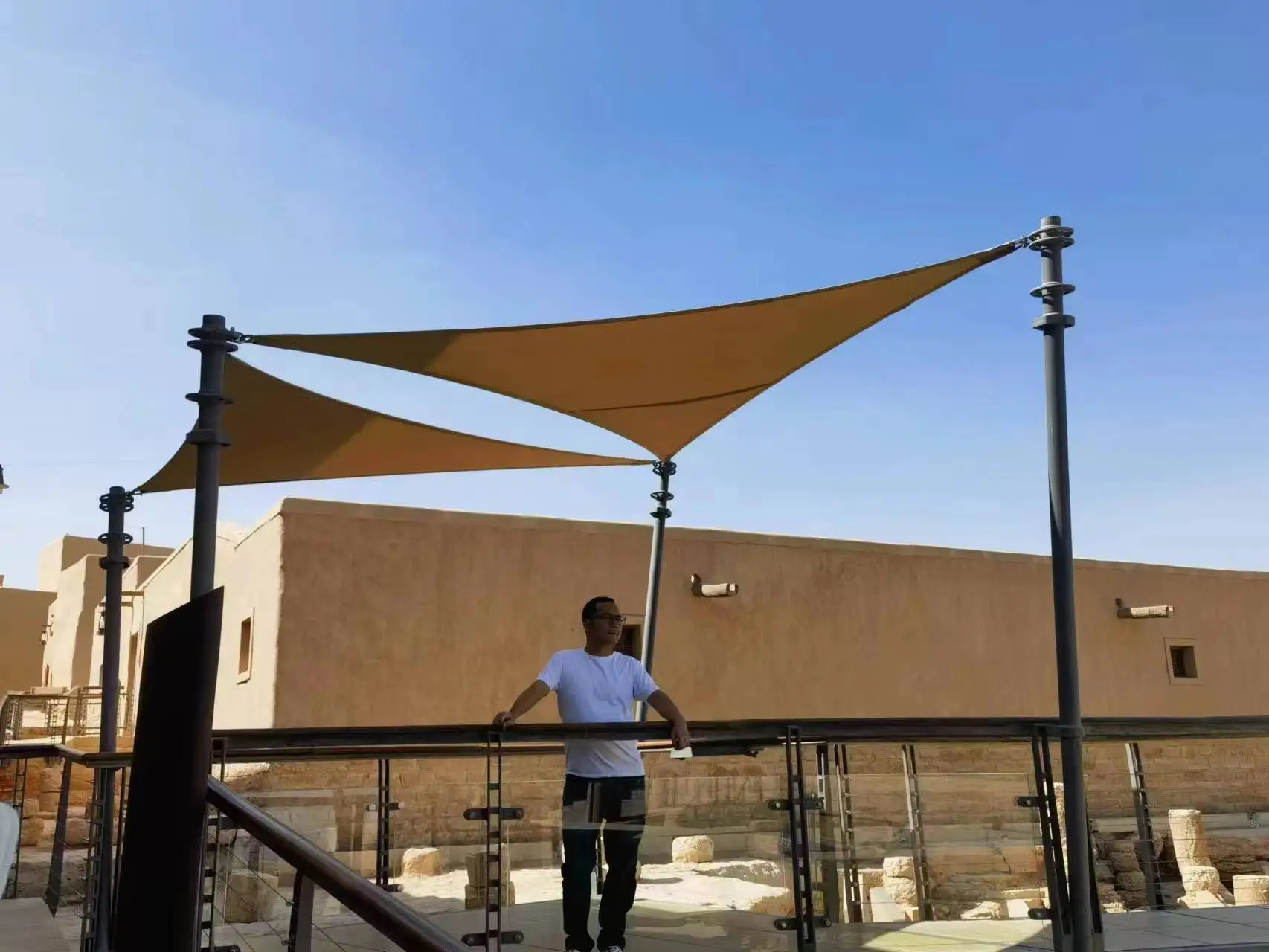 Outdoor hdpe plastic uv block shades net D ring balcony sun shade sails