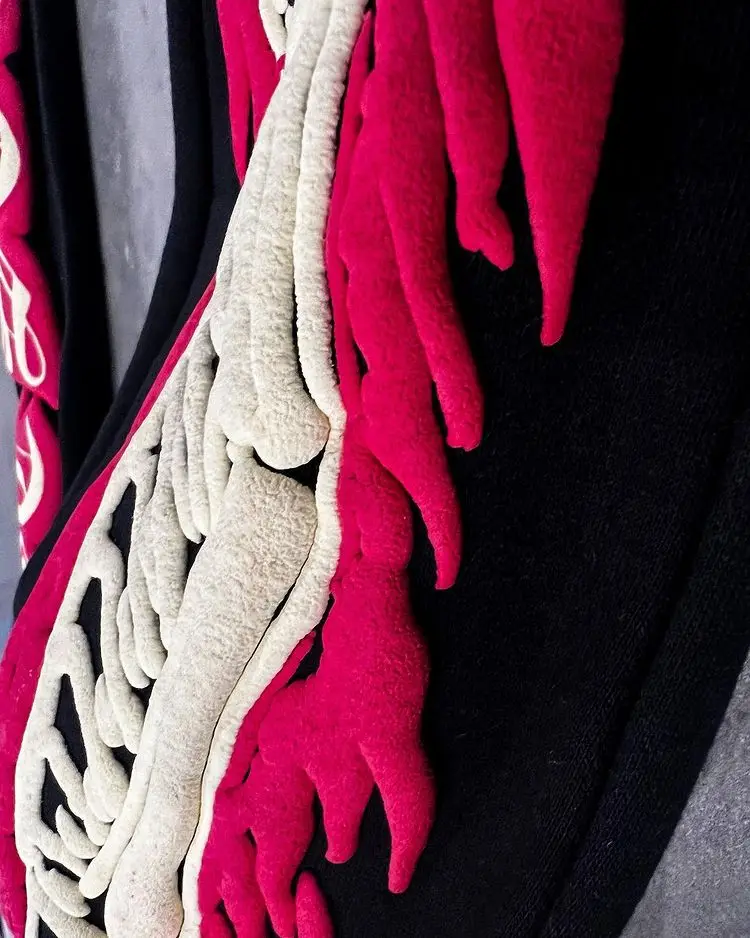 Streetwear Mens Trousers Casual Solid Jogger Sweatpants Custom Skeleton 3D Puff Print Fleece Stacked Flared Pants For Men