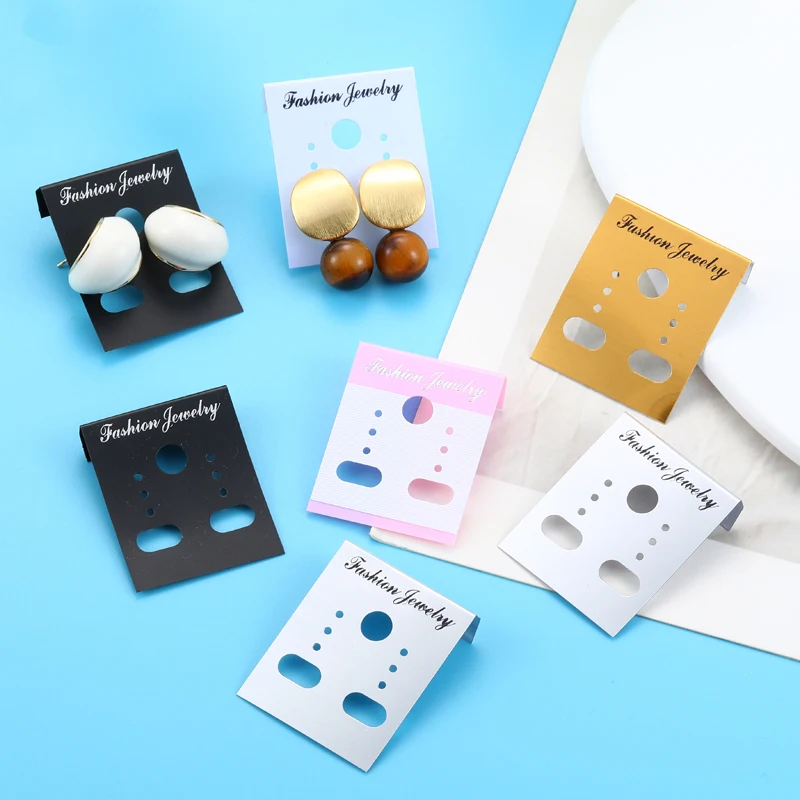 50pcs/bag Plastic Earring Ear Studs Hooks Packaging Display Tag Cards Supplies for Jewelry 30x37mm X19