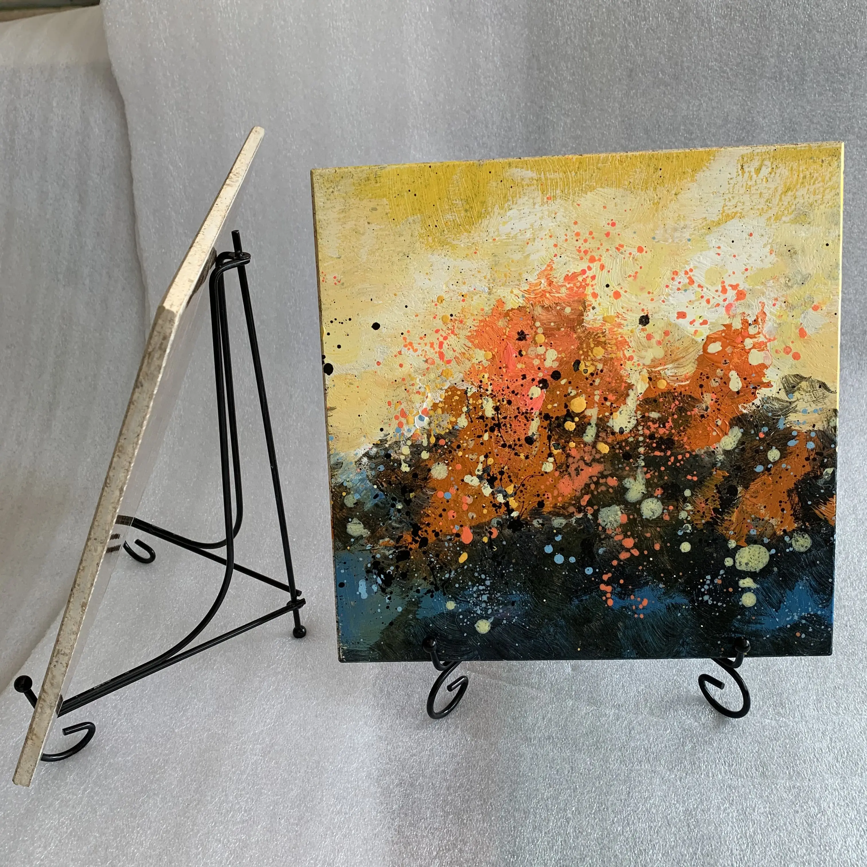 Chinese Abstract Oil painting on stone panel for home decoration