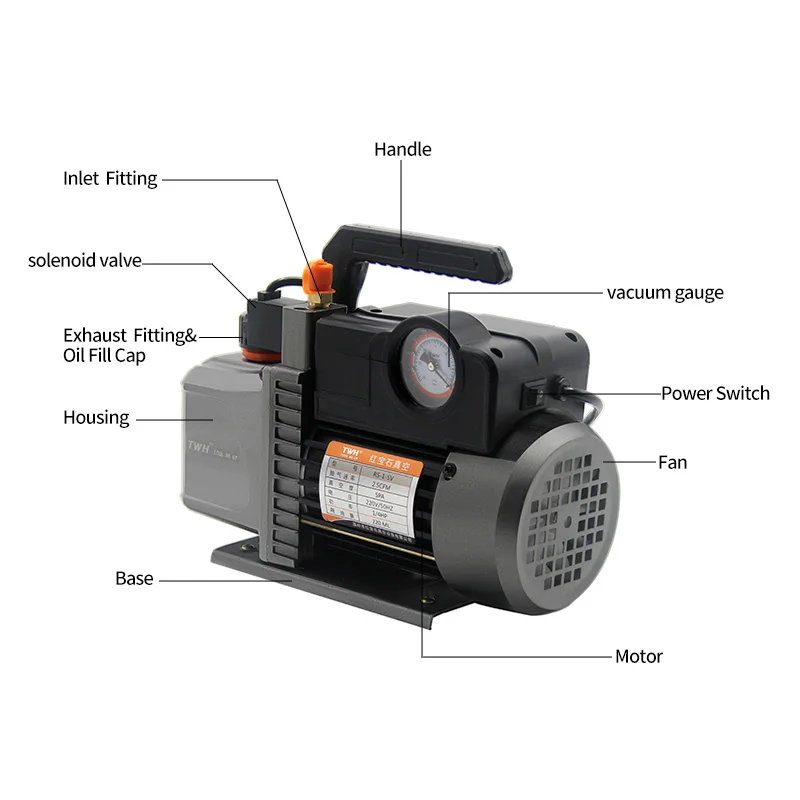 New Rerigerant  With Hand High Pressure Gauge Vacuum Pump